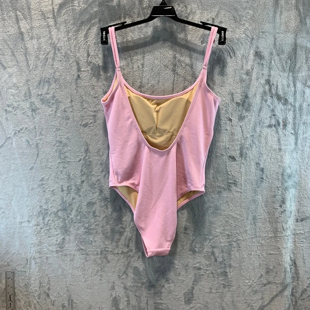Cotton On Body Pink Pirouette Crepe Low Scoop One Piece Swimsuit Medium NWT